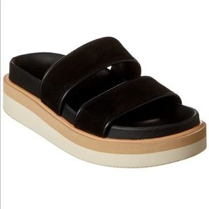 VINCE JENITA COCO SPORT SUEDE SANDAL in black